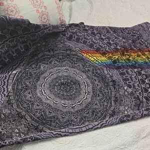 Pink Floyd Dark Sude of the Moon 3D Black and Purple Tapestry 58x90
